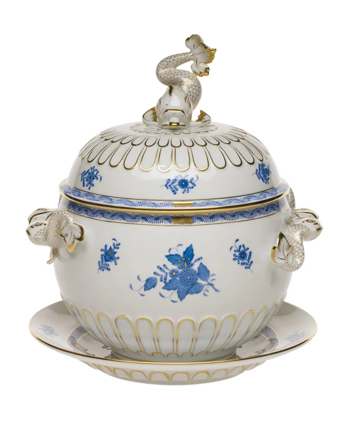 Herend Golden Edge Tureen and Platter Neiman Marcus