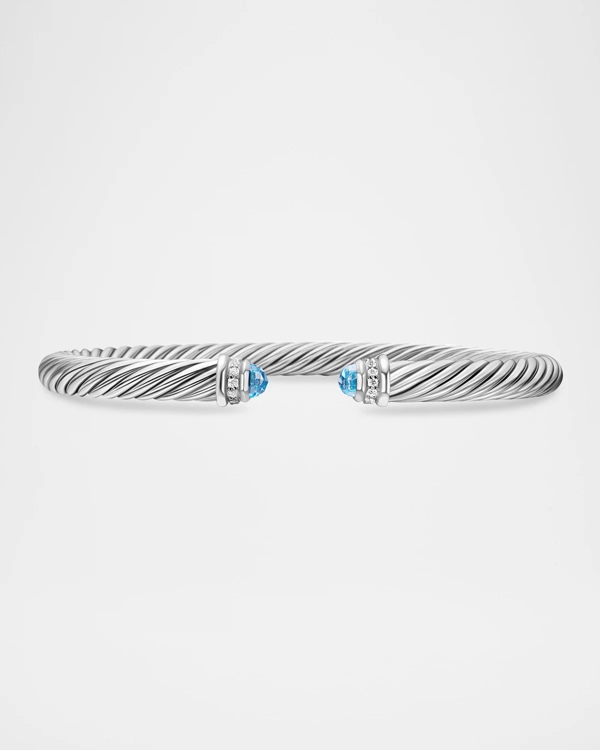 David Yurman Cable Bracelet with Gemstone and 14K Gold in Silver, 7mm Neiman Marcus