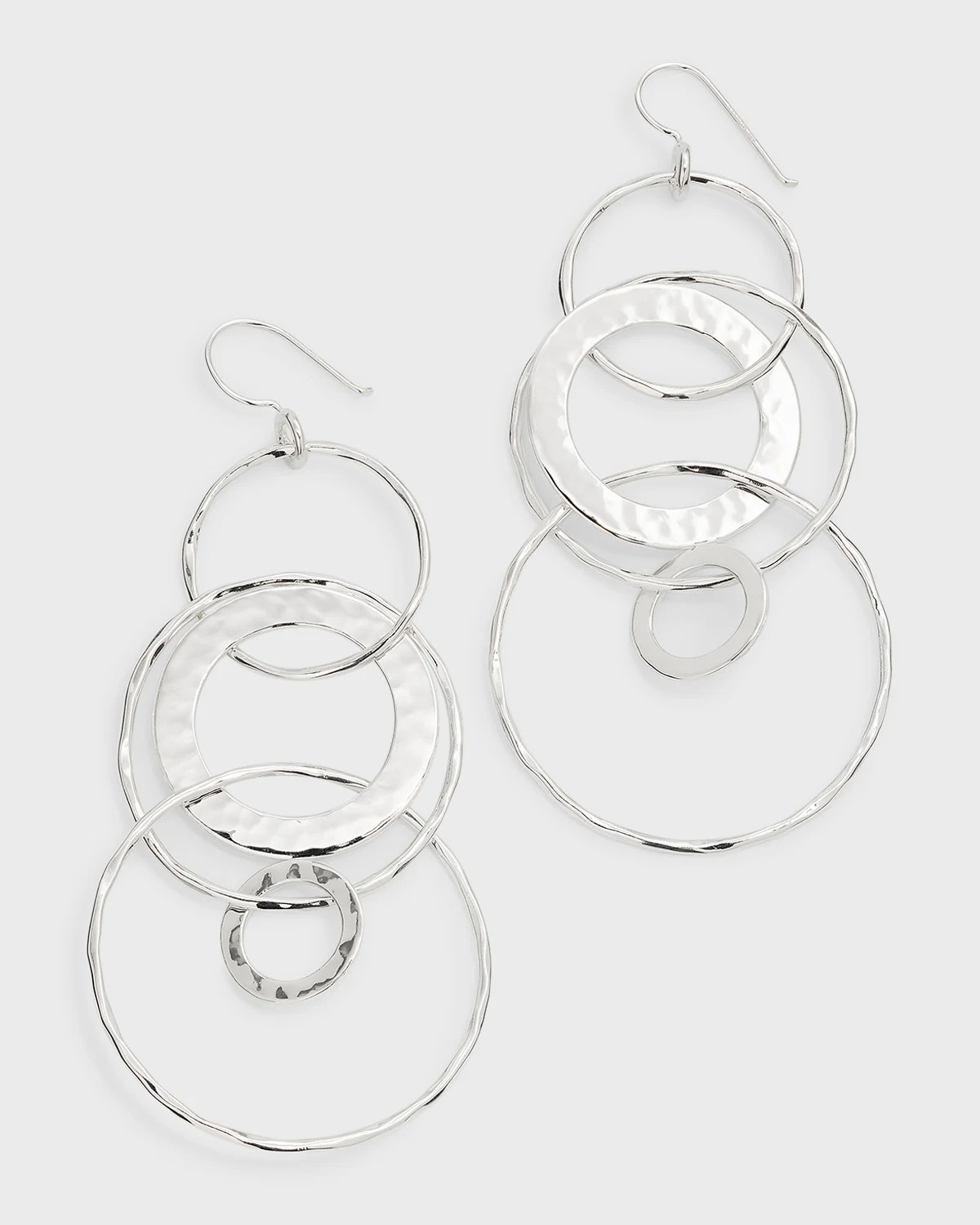 Ippolita Medium Hammered Jet Set Drop Earrings in Sterling Silver