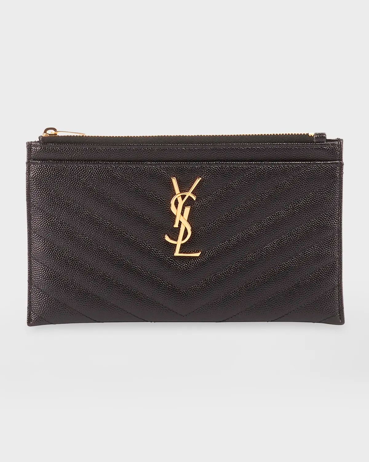 Saint Laurent Uptown Medium YSL Monogram Grain de Poudre Pouch Bag