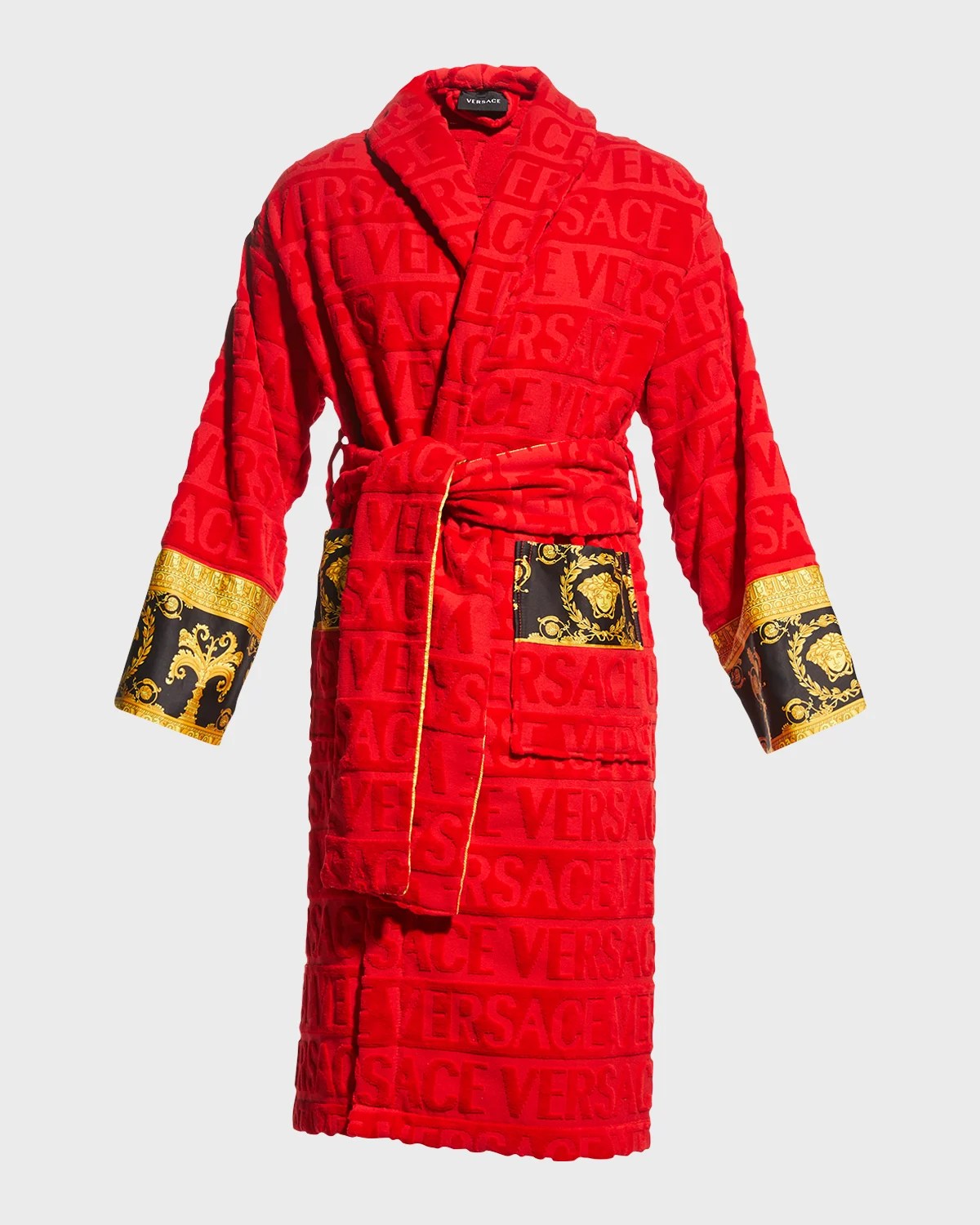 Versace Men's Barocco Sleeve Robe Neiman Marcus