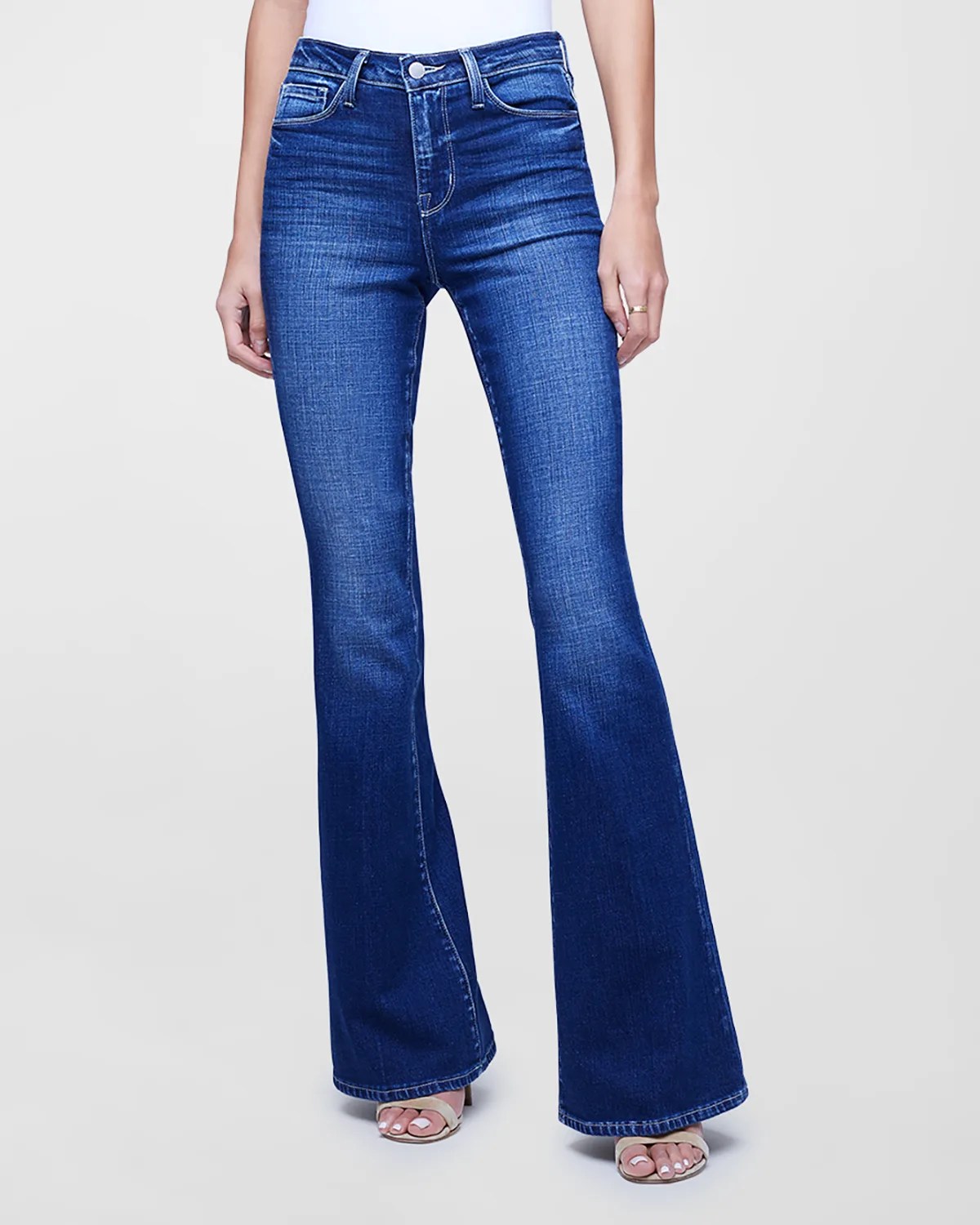 L'Agence Clayton High Rise WideLeg Jeans Neiman Marcus