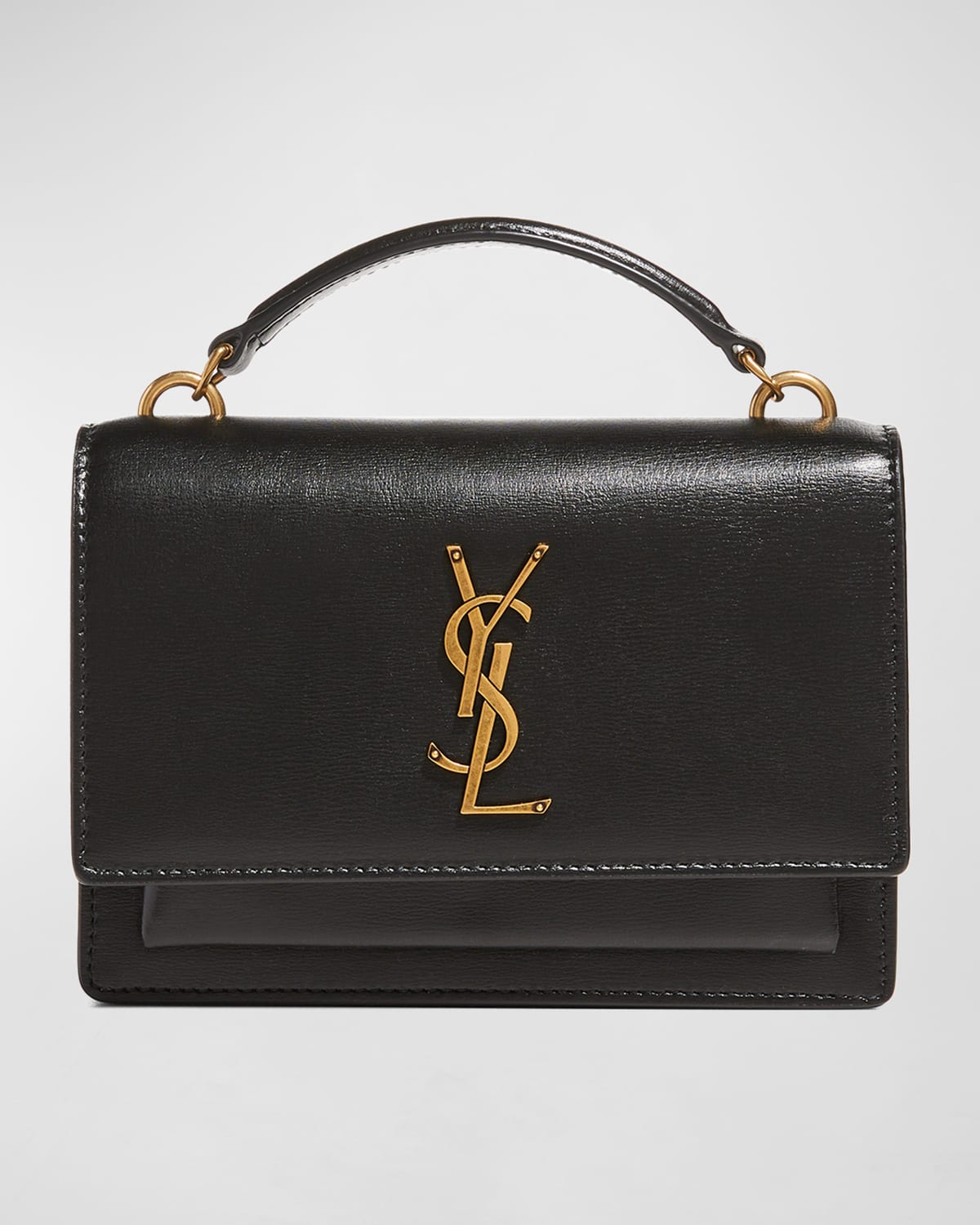 Saint Laurent Uptown YSL Monogram Grain de Poudre Wallet on Chain w