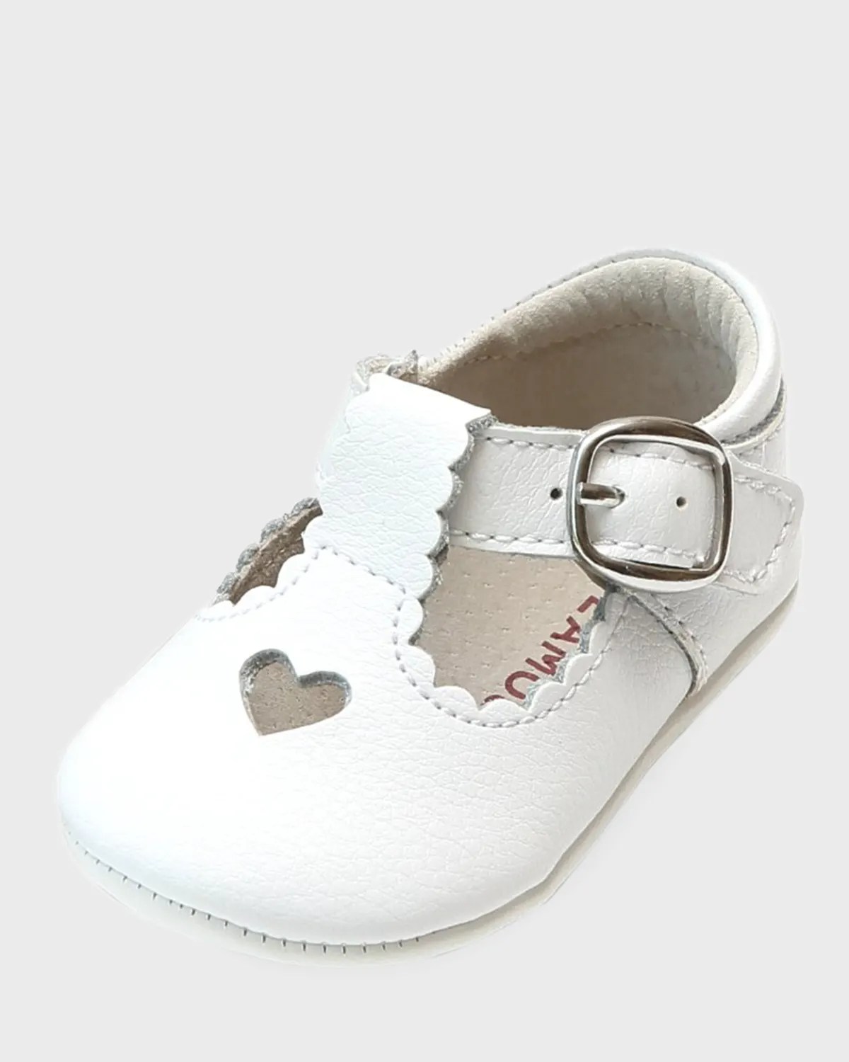L'Amour Shoes Girl's Rosale Heart Cutout Leather Mary Jane Crib Shoes, Baby Neiman Marcus