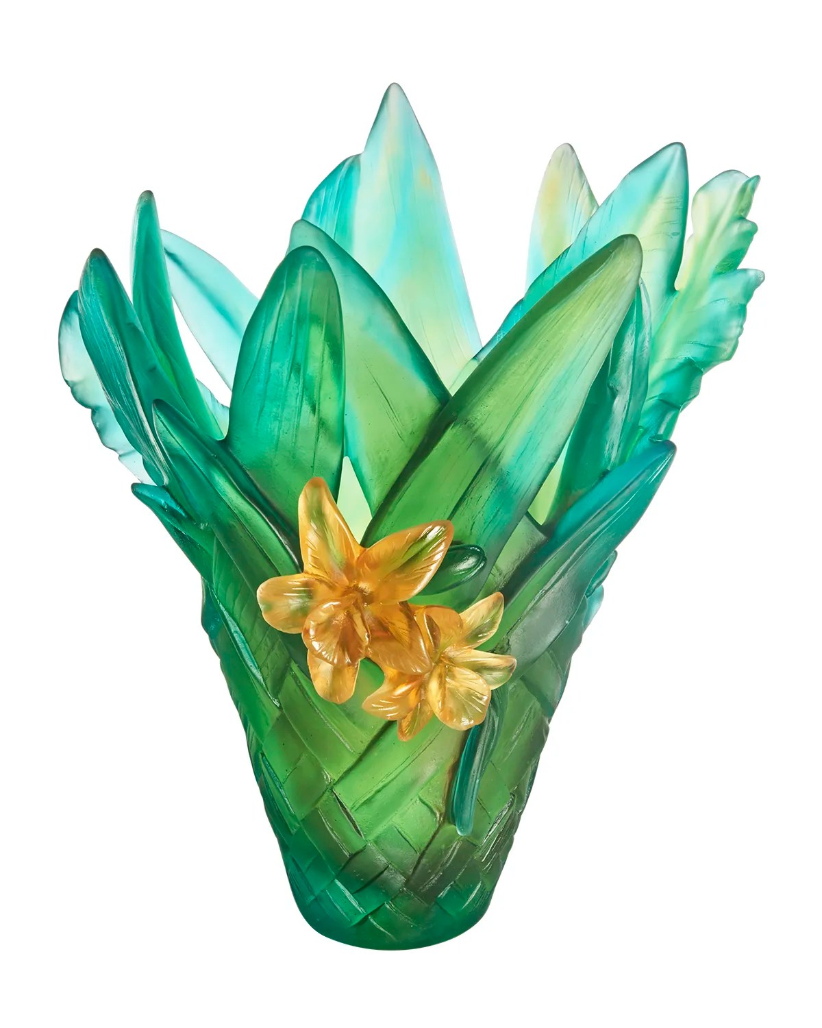 Daum Large Green Cactus Vase Neiman Marcus