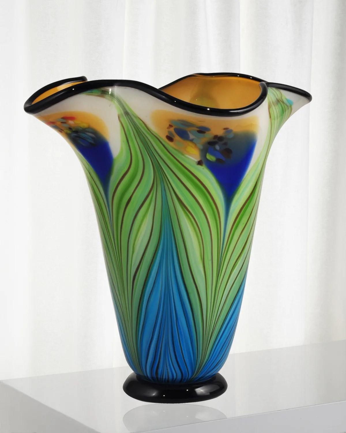 Dale Tiffany Lagood Decorative Art Glass Vase Neiman Marcus