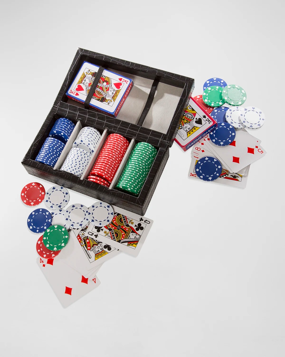 Brouk and Co 300Chip Poker Set in Wooden Case Neiman Marcus