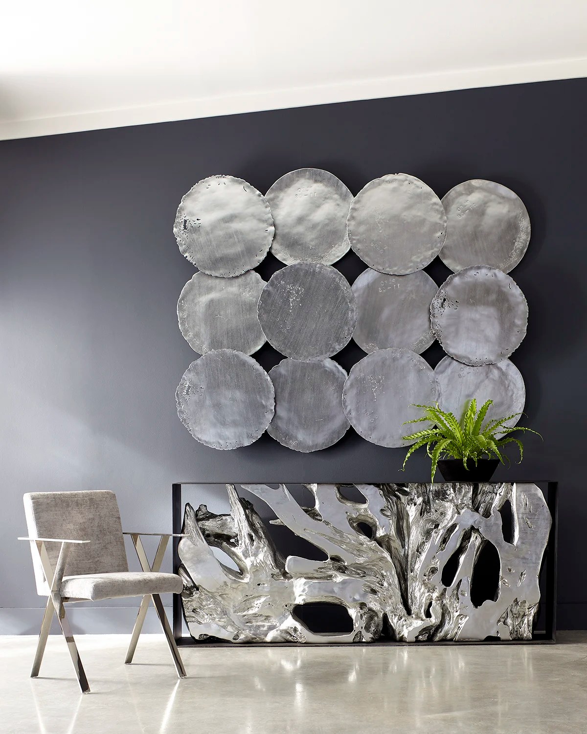 The Phillips Collection Cast Root Console Table, Gold Neiman Marcus