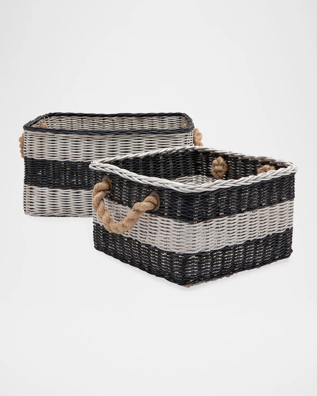 Pigeon and Poodle Nantucket Nested Storage Baskets, Set of Two Neiman