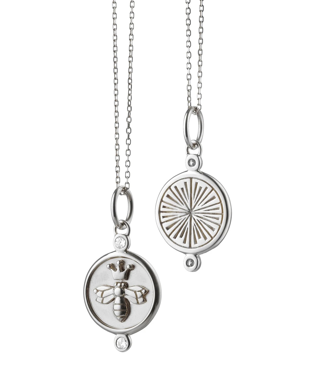 Monica Rich Kosann Sterling Silver Queen Bee Charm Necklace with Mother