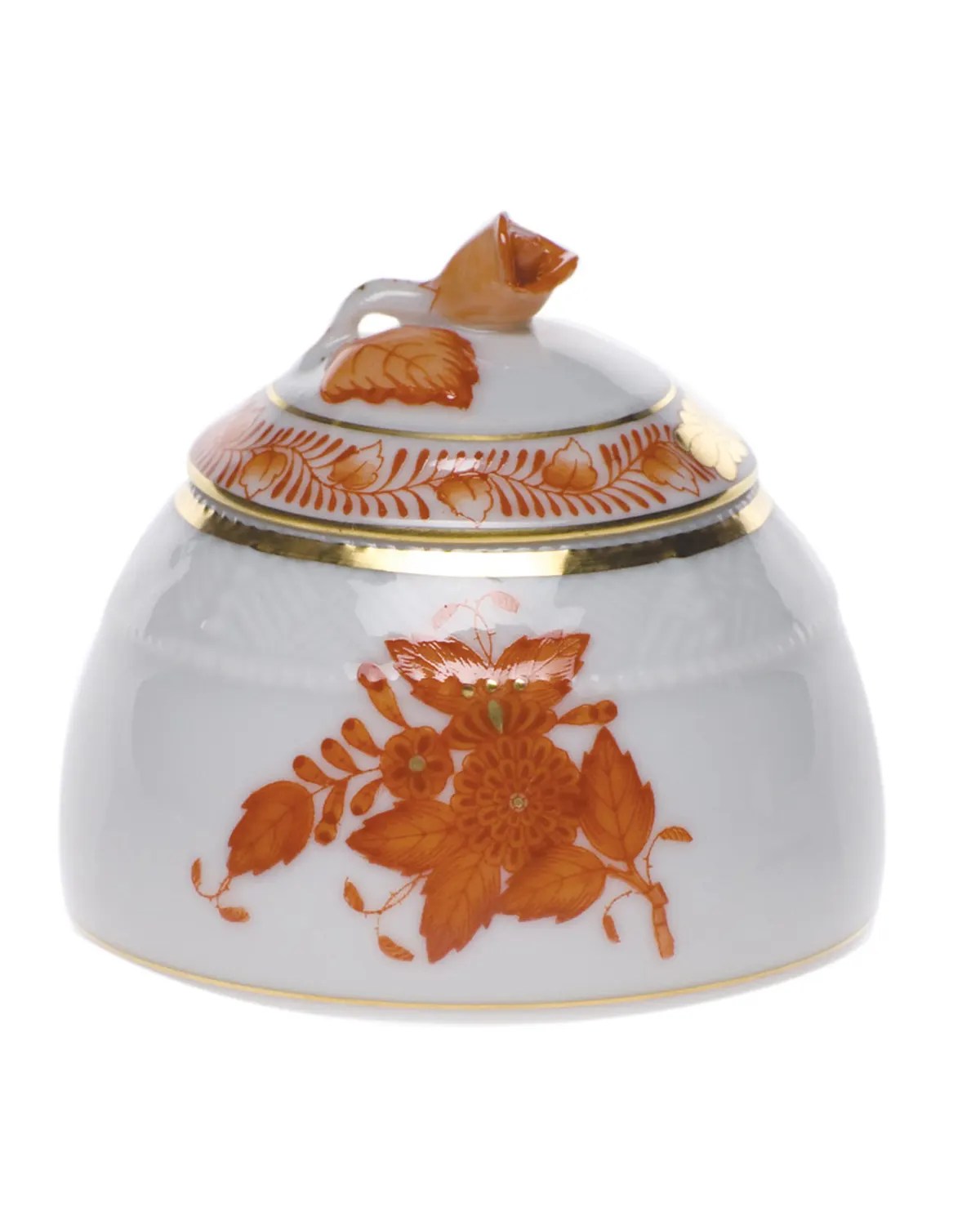 Herend Chinese Bouquet Blue Honey Pot with Rose Neiman Marcus