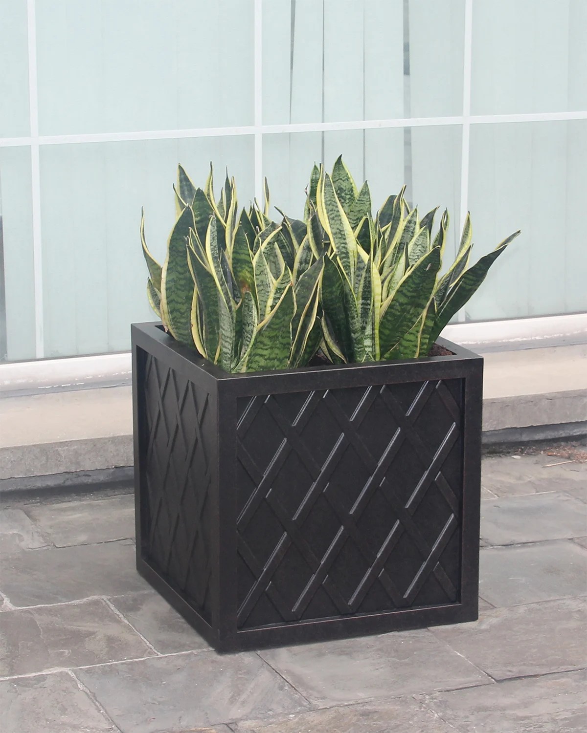 Hanamint Tuscany Outdoor 18" Small Square Planter Box Neiman Marcus