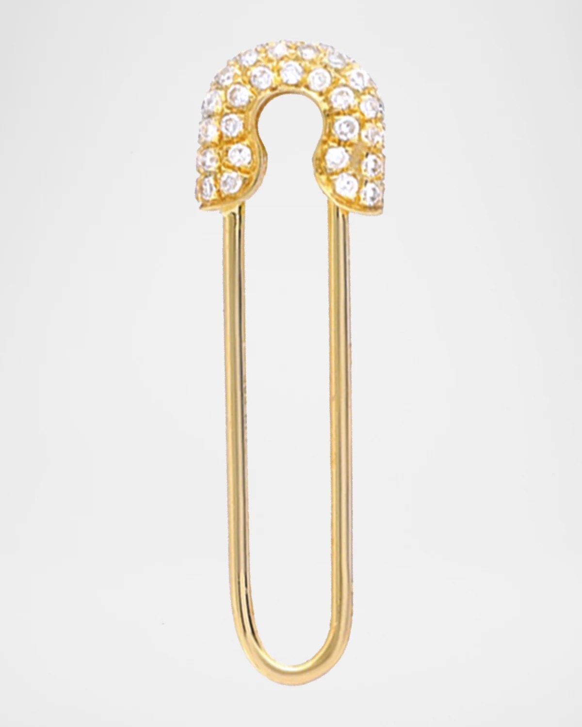 Anita Ko 18k White Gold Diamond Safety Pin Earring, Single (Right