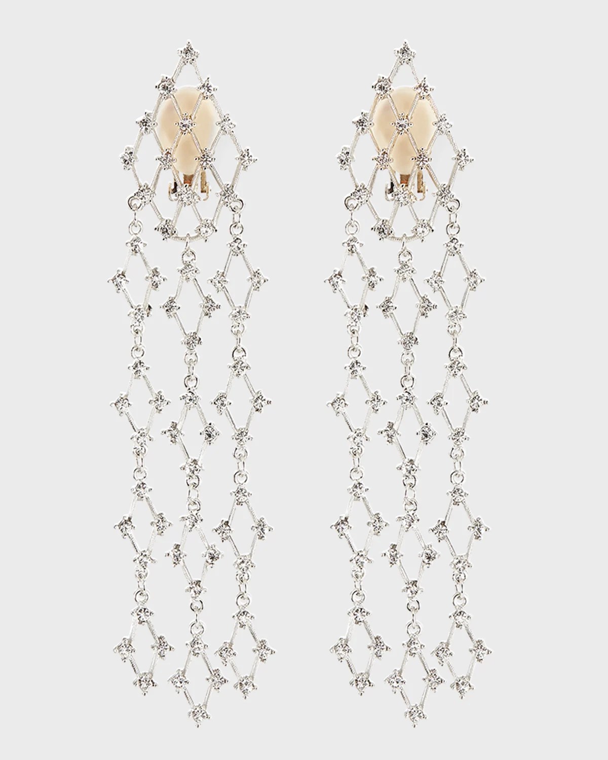 Jay Lane Crystal Teardrop Clip Earrings, Emerald Neiman Marcus