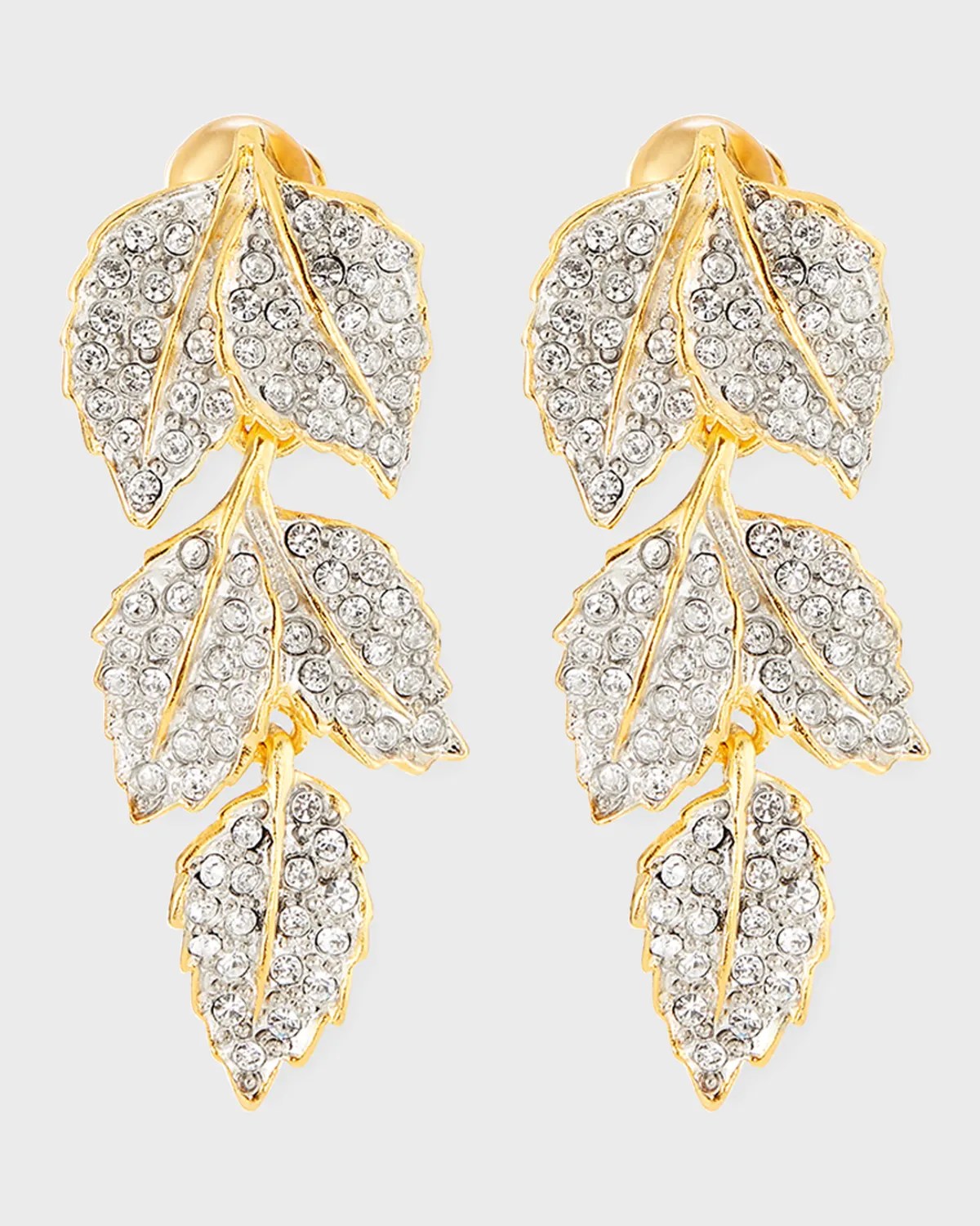 Jay Lane Crystal Teardrop Clip Earrings, Emerald Neiman Marcus