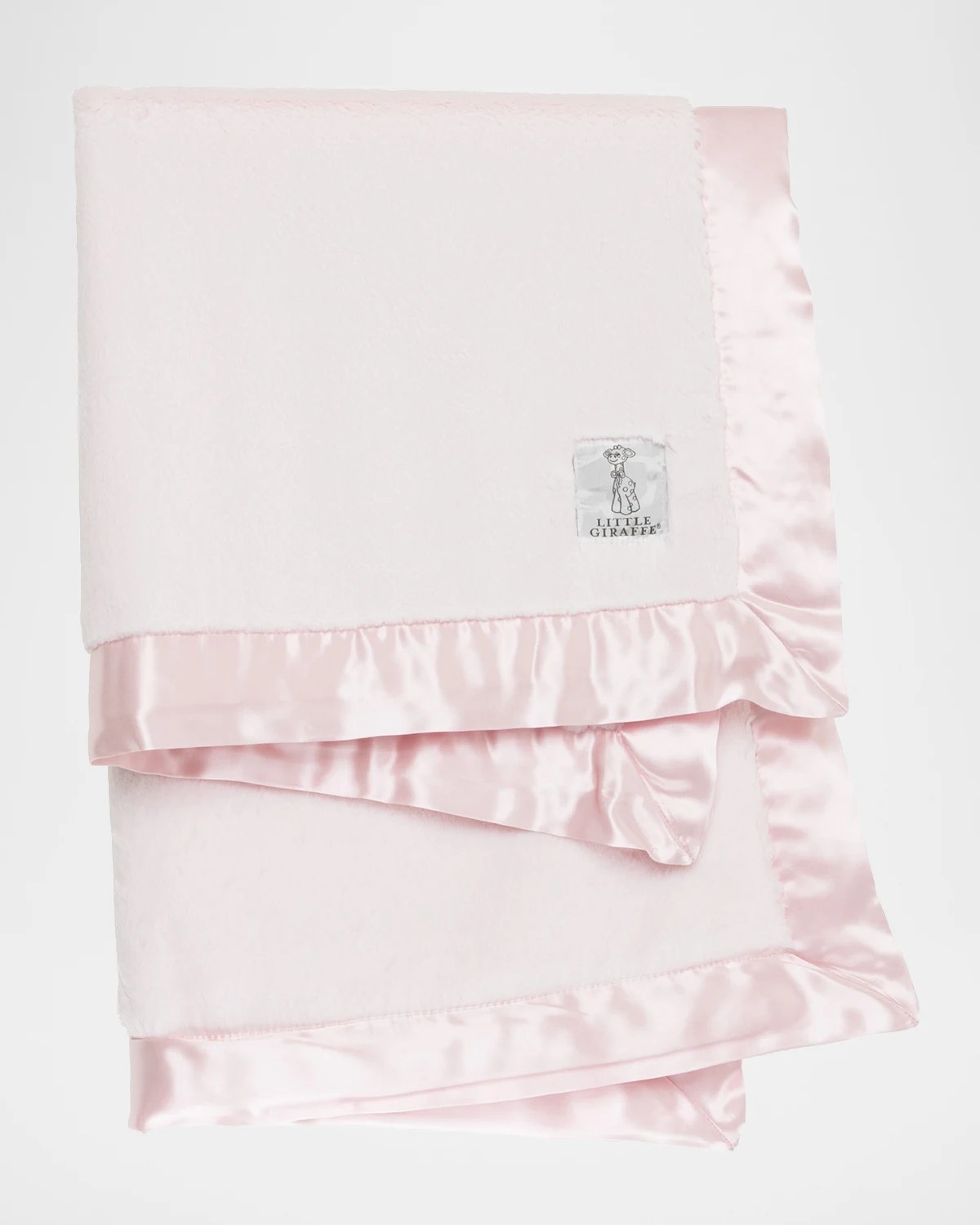 Little Giraffe Luxe Solid Plush Baby Blanket w/ Satin Border Neiman