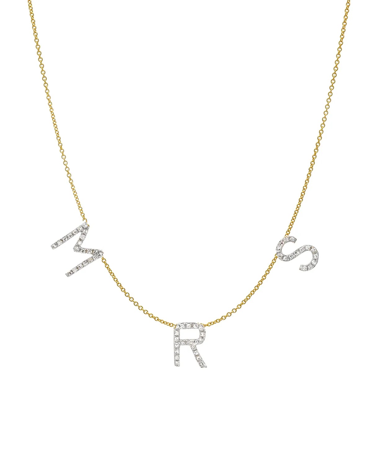 Zoe Lev Jewelry Mini Diamond Initial Space Necklace, Four Neiman Marcus