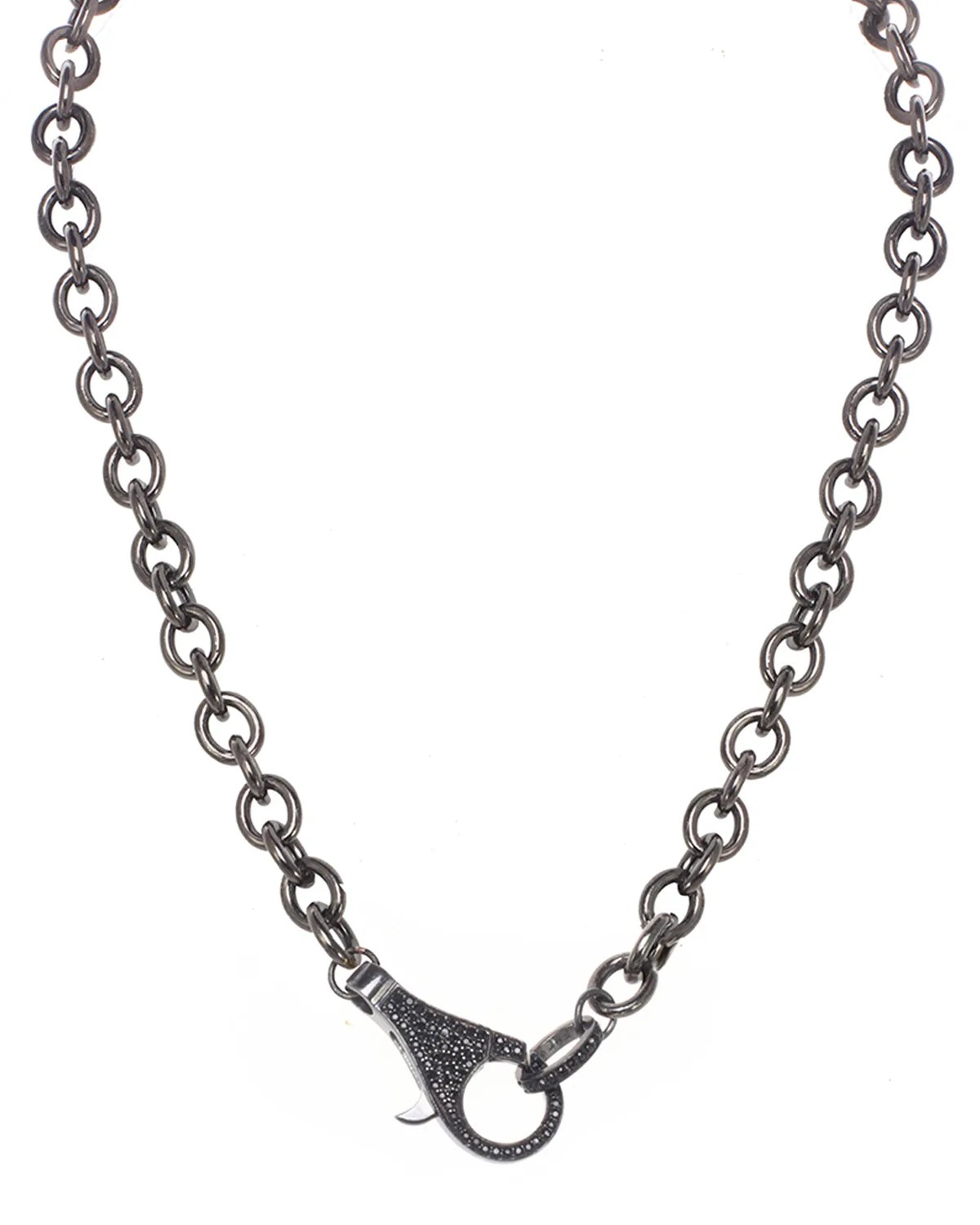 Margo Morrison Rhodium Finish Sterling Silver Chain with Diamond Clasp