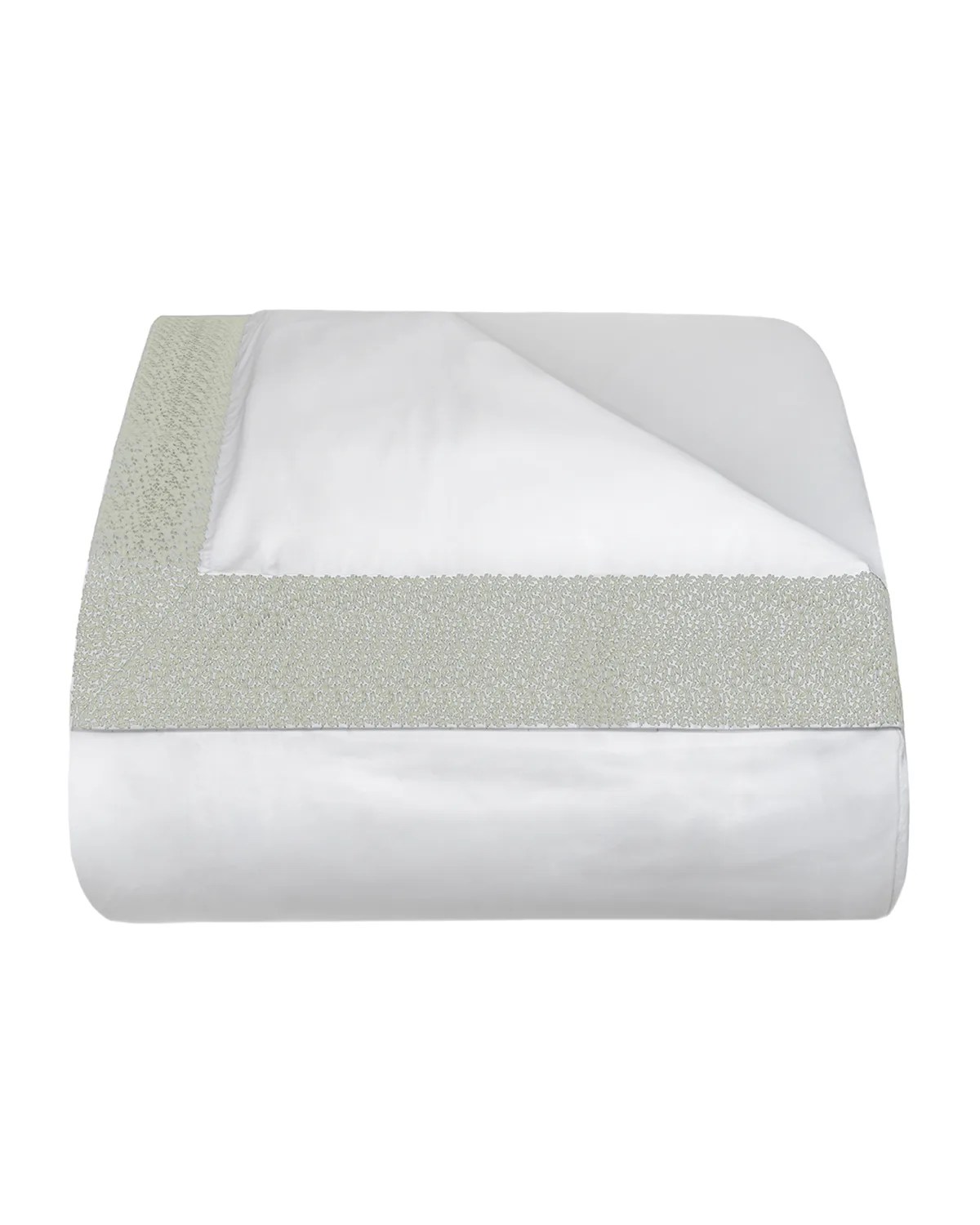 Bovi Fine Linens Simone Twin Duvet Cover, White/Ivory Neiman Marcus