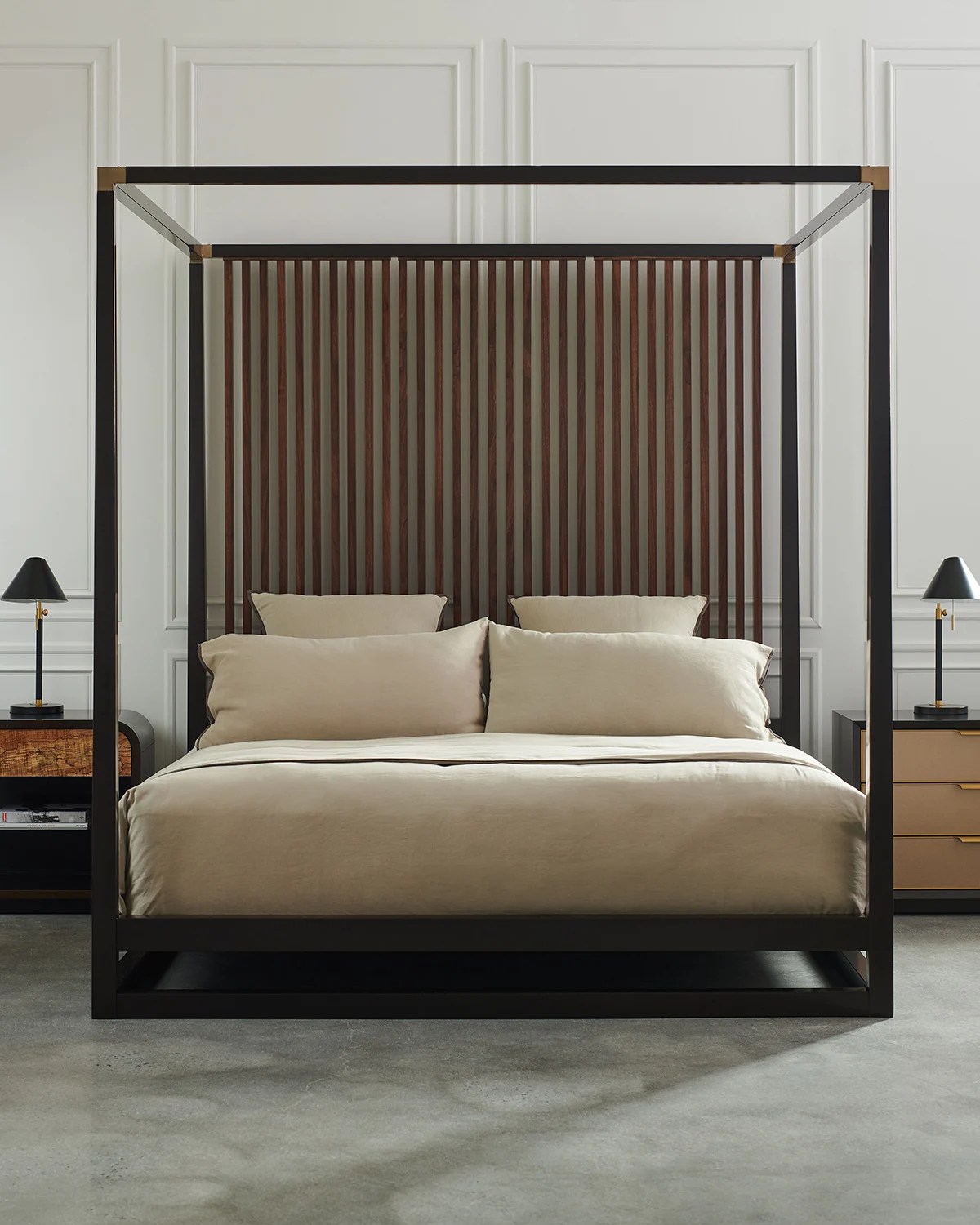 caracole Pinstripe Queen Bed Neiman Marcus