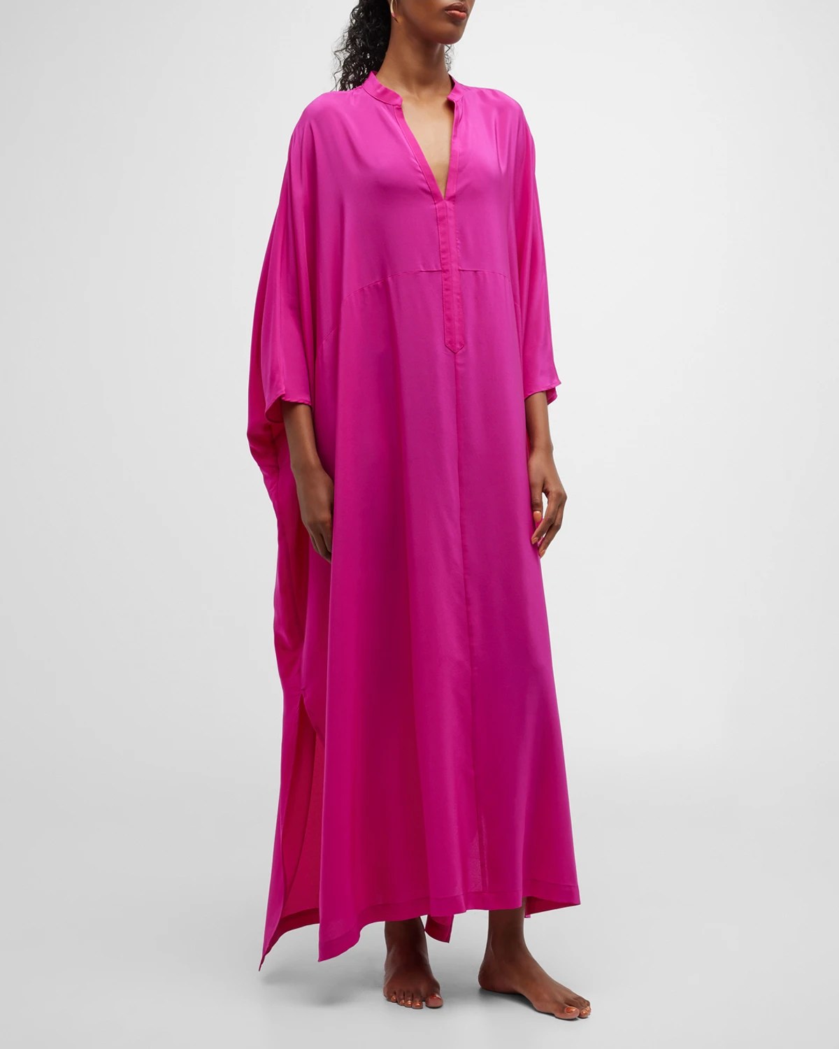 ocean + main SplitNeck Gauze Caftan Neiman Marcus