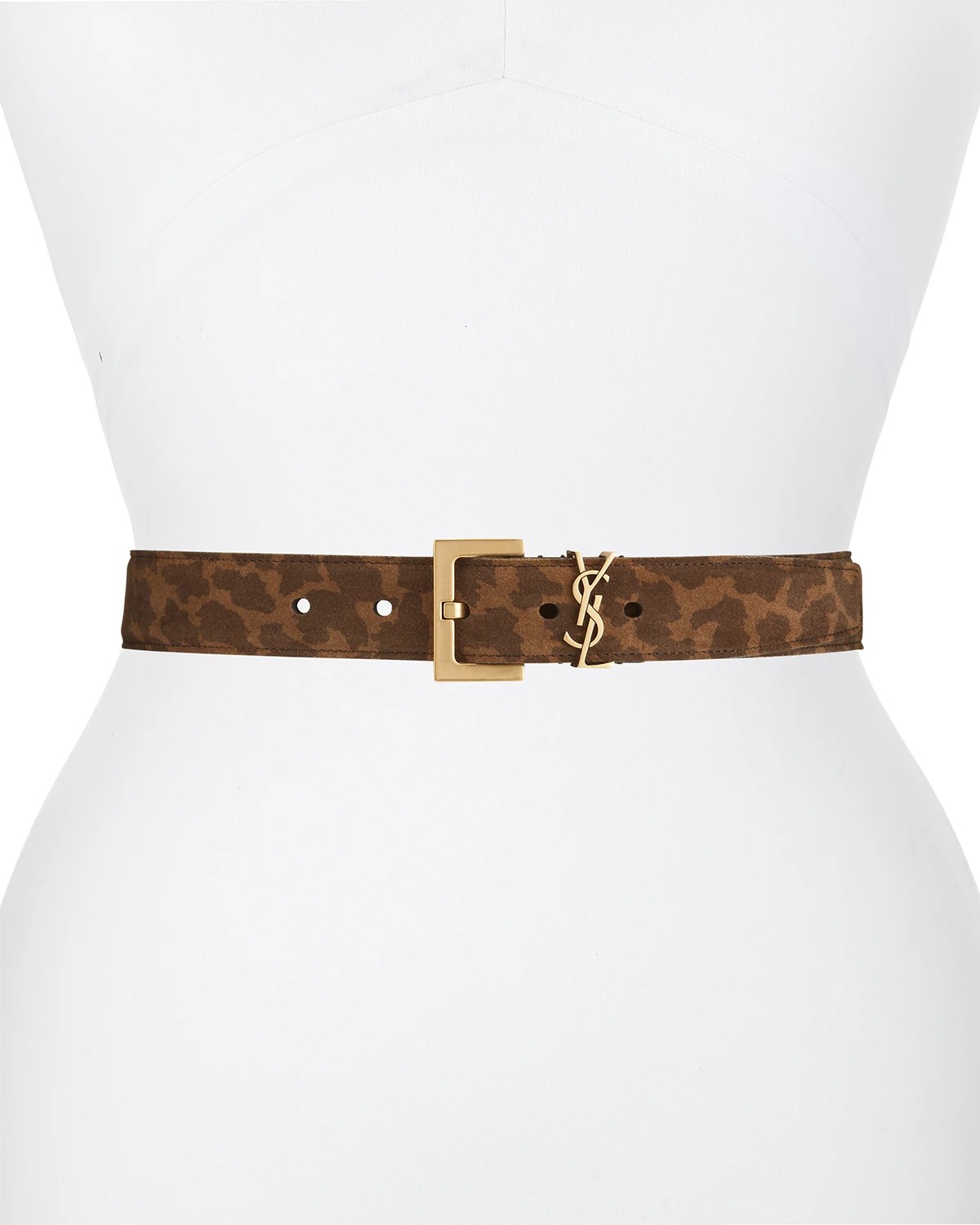 Saint Laurent YSL Monogram Leather Belt Neiman Marcus