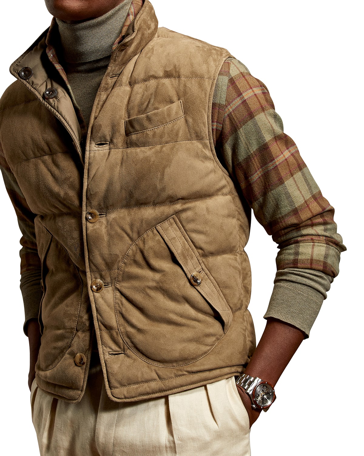 Ralph Lauren Purple Label Men's Mardell Reversible Leather Vest