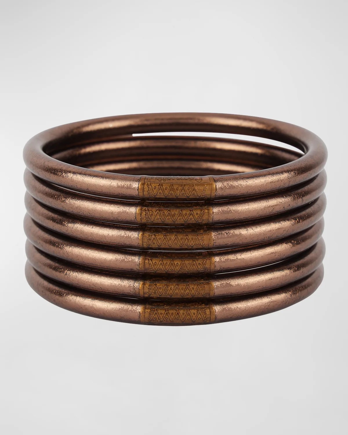 BuDhaGirl Rose Gold AllWeather Bangles, Size SL, Set of 9 Neiman Marcus