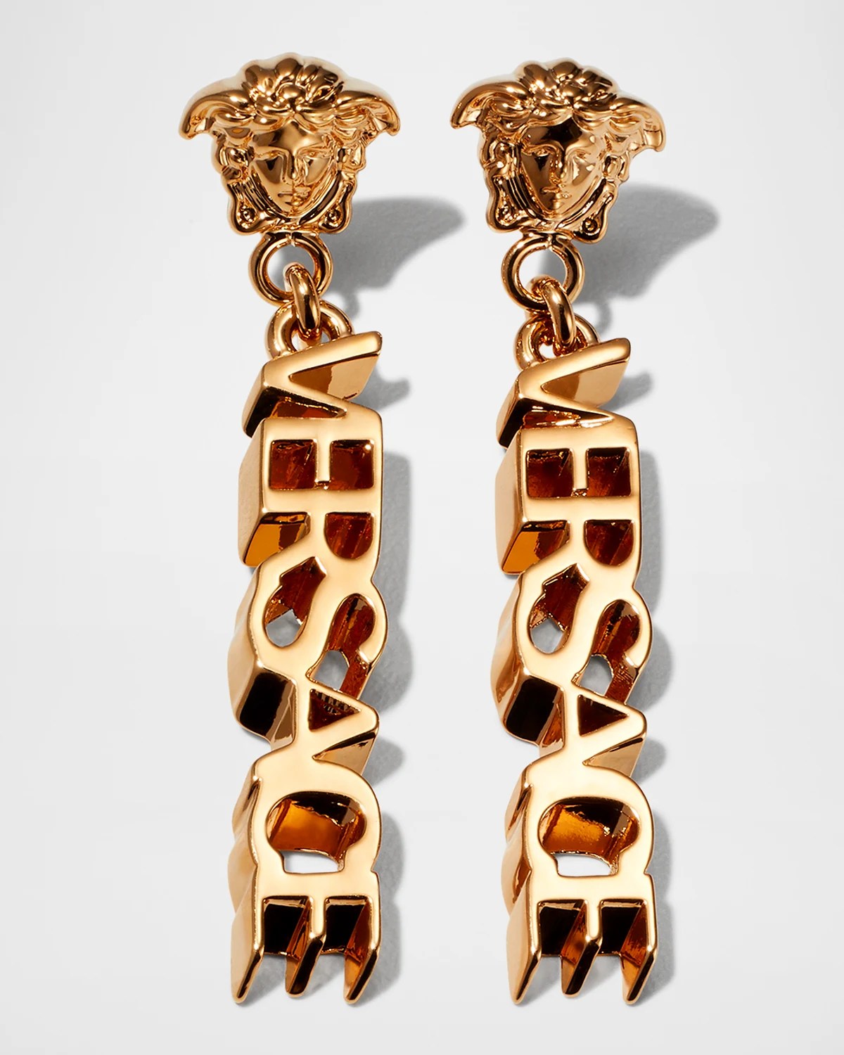 Versace Men's Medusa Head Faux Pearl Metal Stud Earrings Neiman Marcus