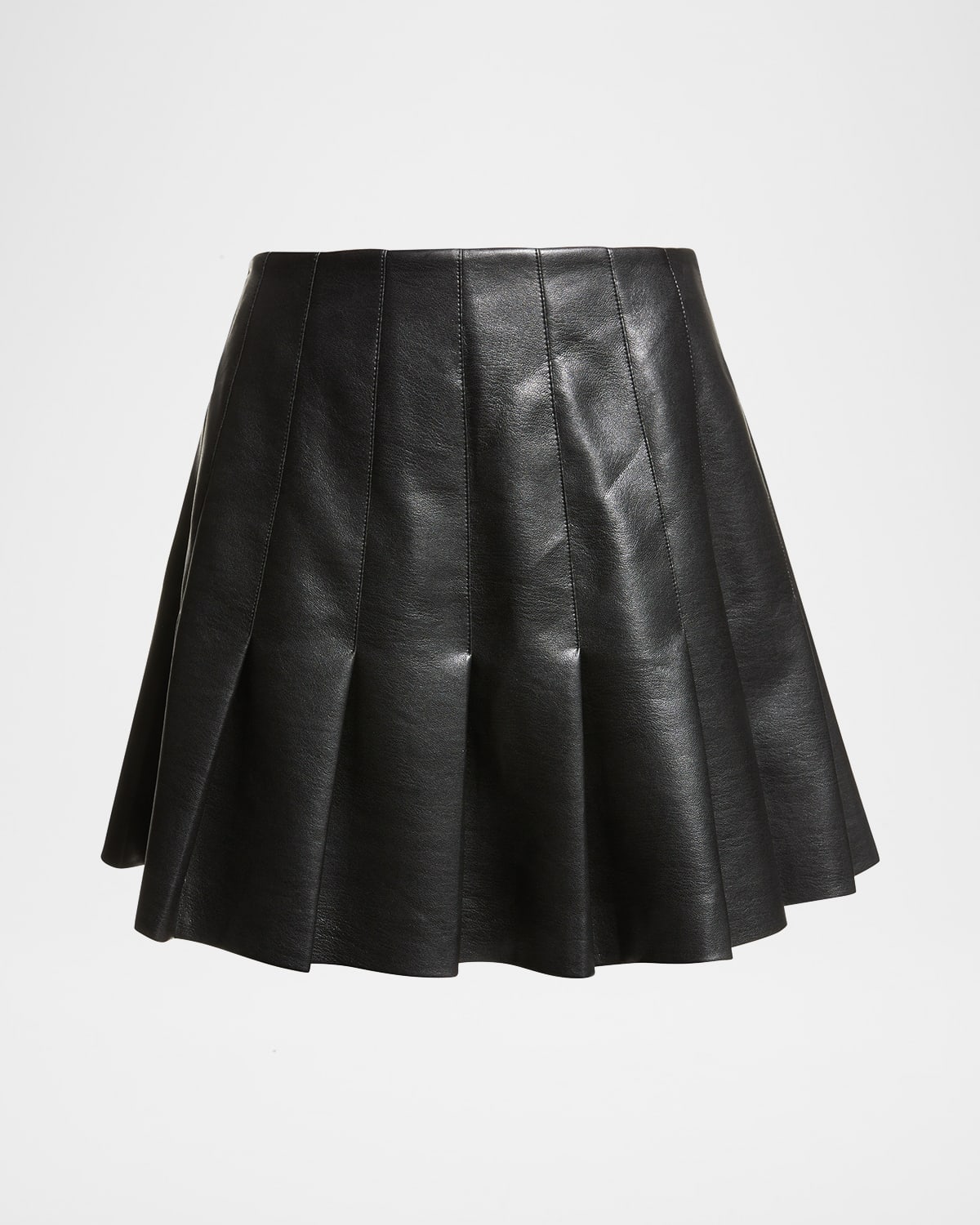 Alice + Olivia Carter Vegan Leather Pleated Mini Skirt Neiman Marcus