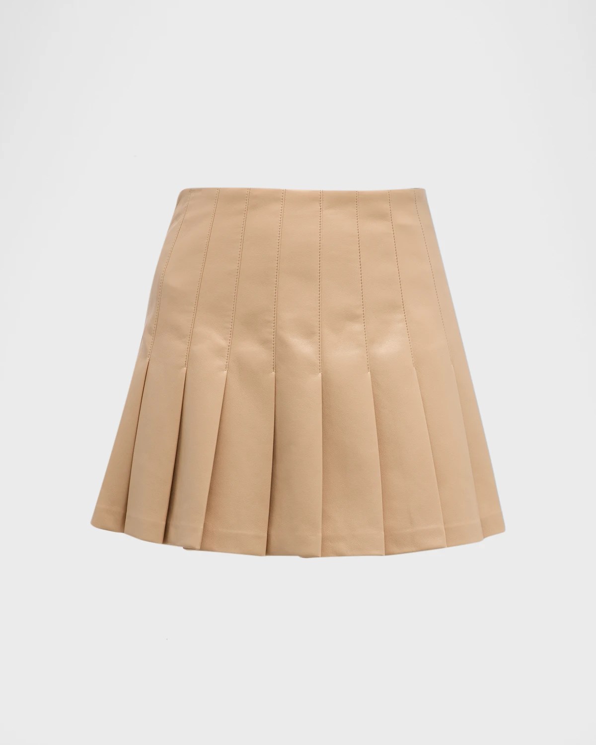 Alice + Olivia Carter Pleated Denim Mini Skirt Neiman Marcus