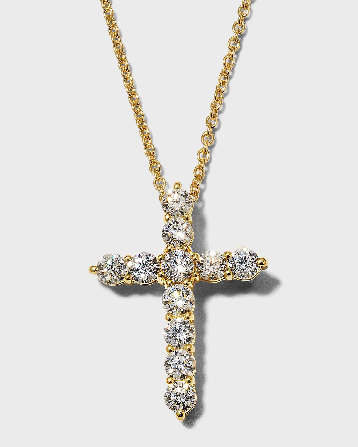 Roberto Coin Tiny Treasure 18k Gold Diamond Cross Necklace Neiman Marcus