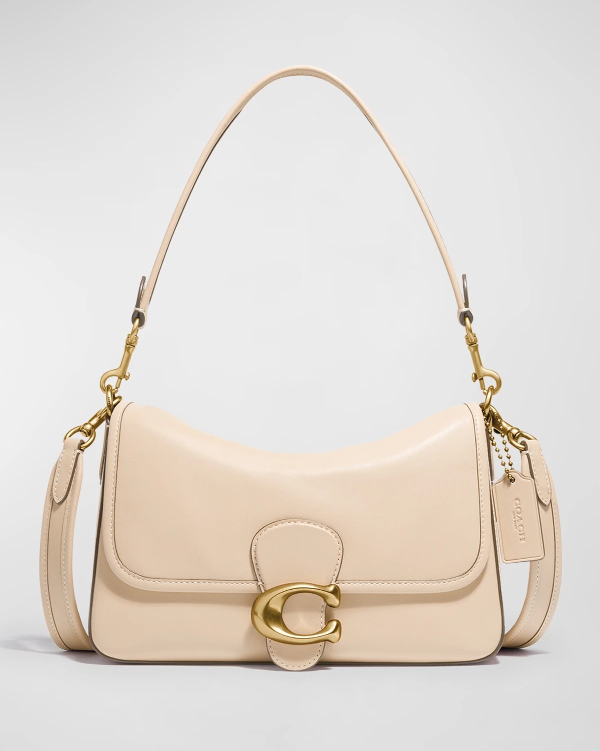 Coach Tabby Flap Mix Leather Shoulder Bag Neiman Marcus