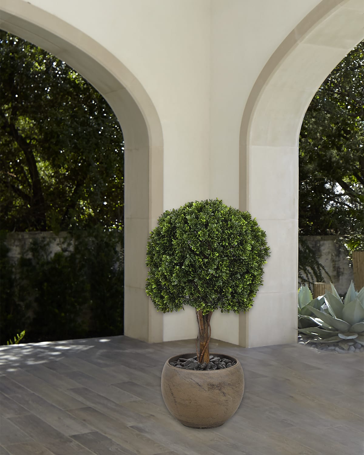 Winward Faux Boxwood Ball Topiary Plant in Planter, 36"T Neiman Marcus