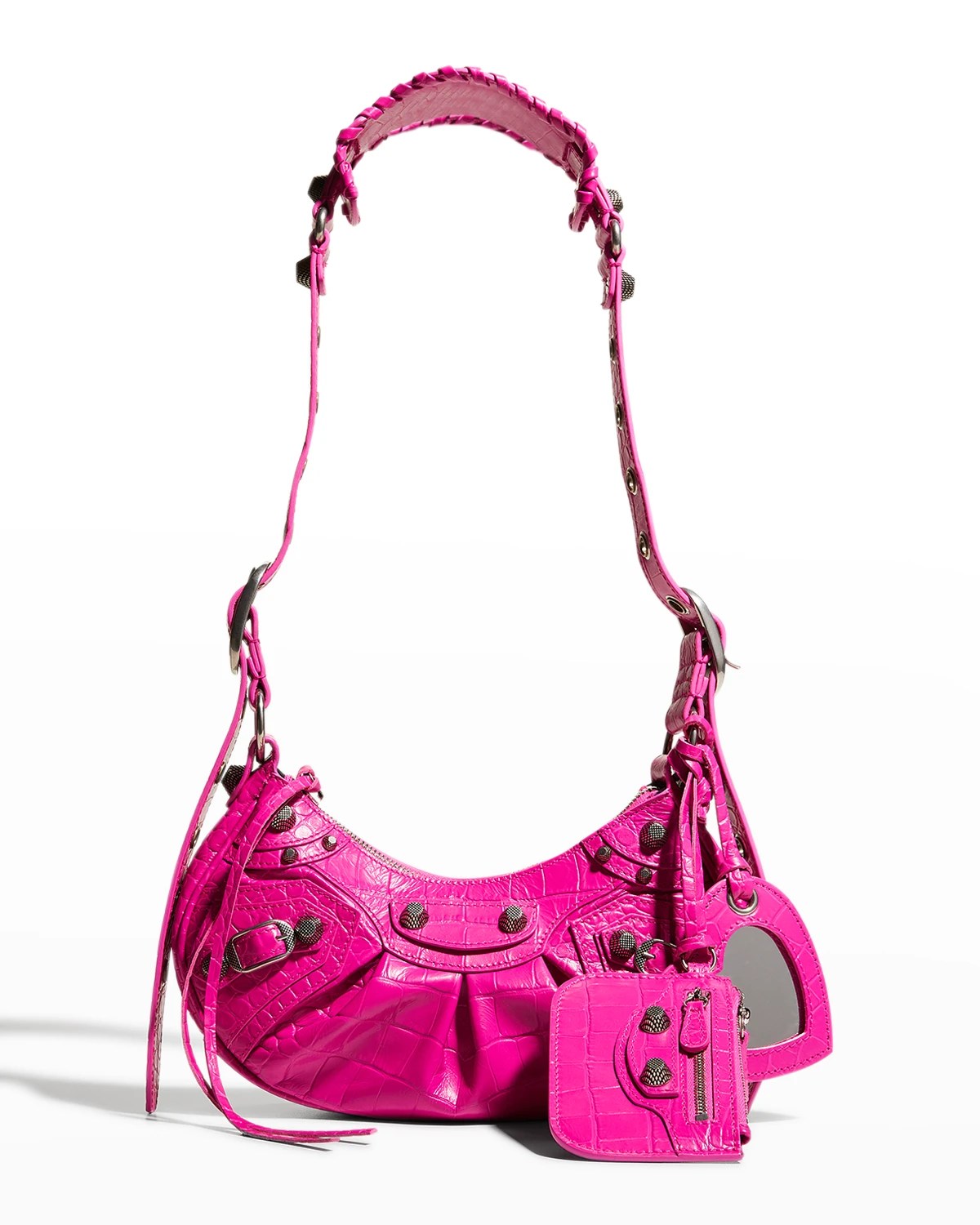 Balenciaga Le Cagole XS CrocEmbossed Shoulder Bag Neiman Marcus