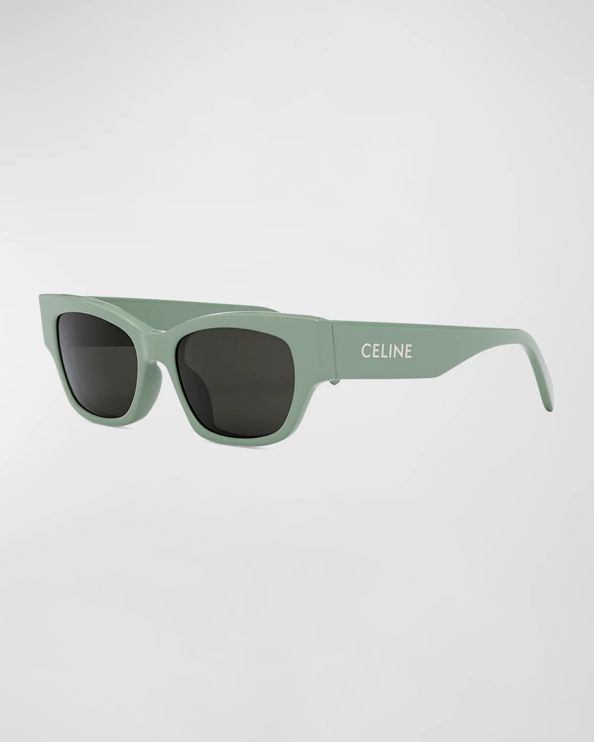 Celine Logo Monochrome Rectangle Acetate Sunglasses Neiman Marcus