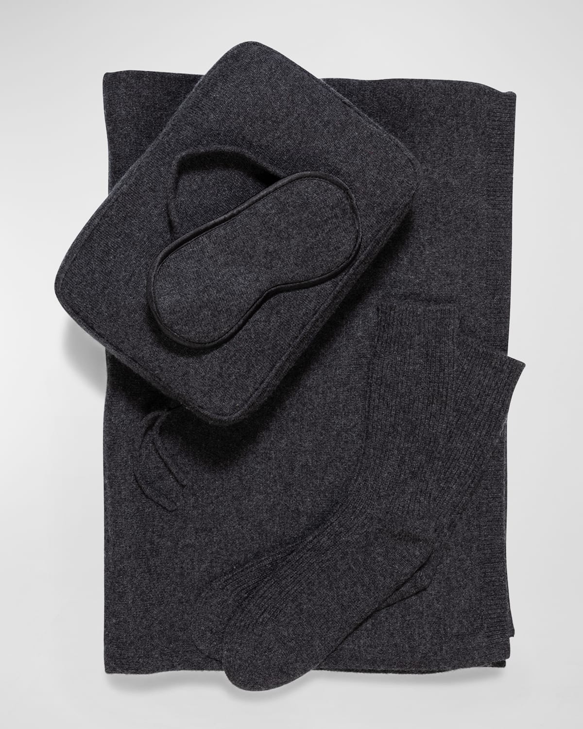 Sofia Cashmere Cashmere Colorblock CableKnit Travel Set Neiman Marcus