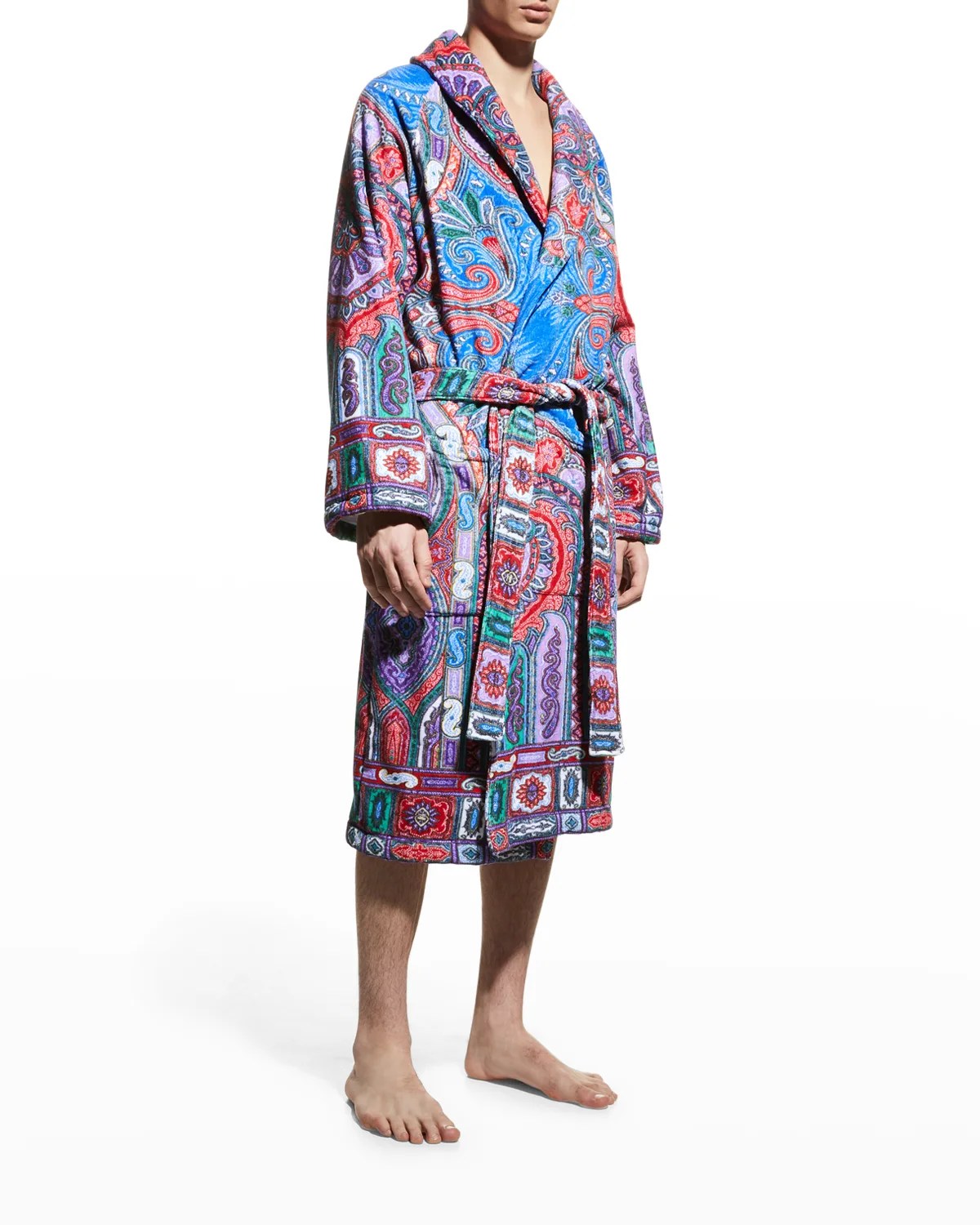 Versace Men's Barocco Sleeve Robe Neiman Marcus