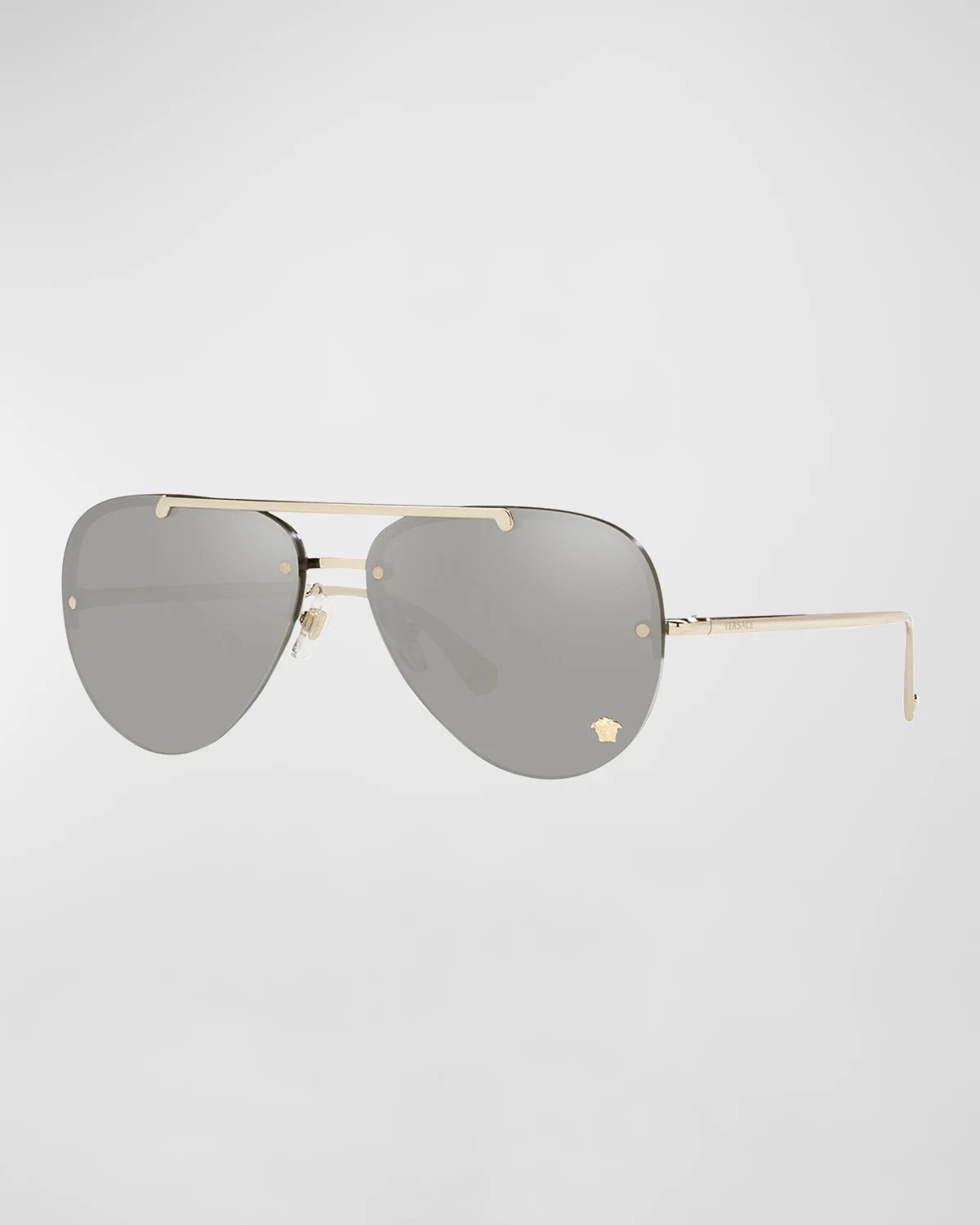 Versace Men's Medusa Metal Aviator Sunglasses Neiman Marcus
