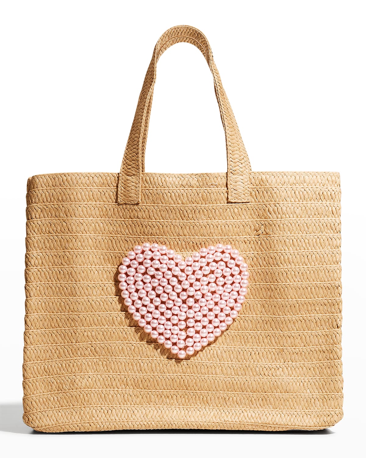BTB Los Angeles Embroidered Heart Beach Tote Bag Neiman Marcus
