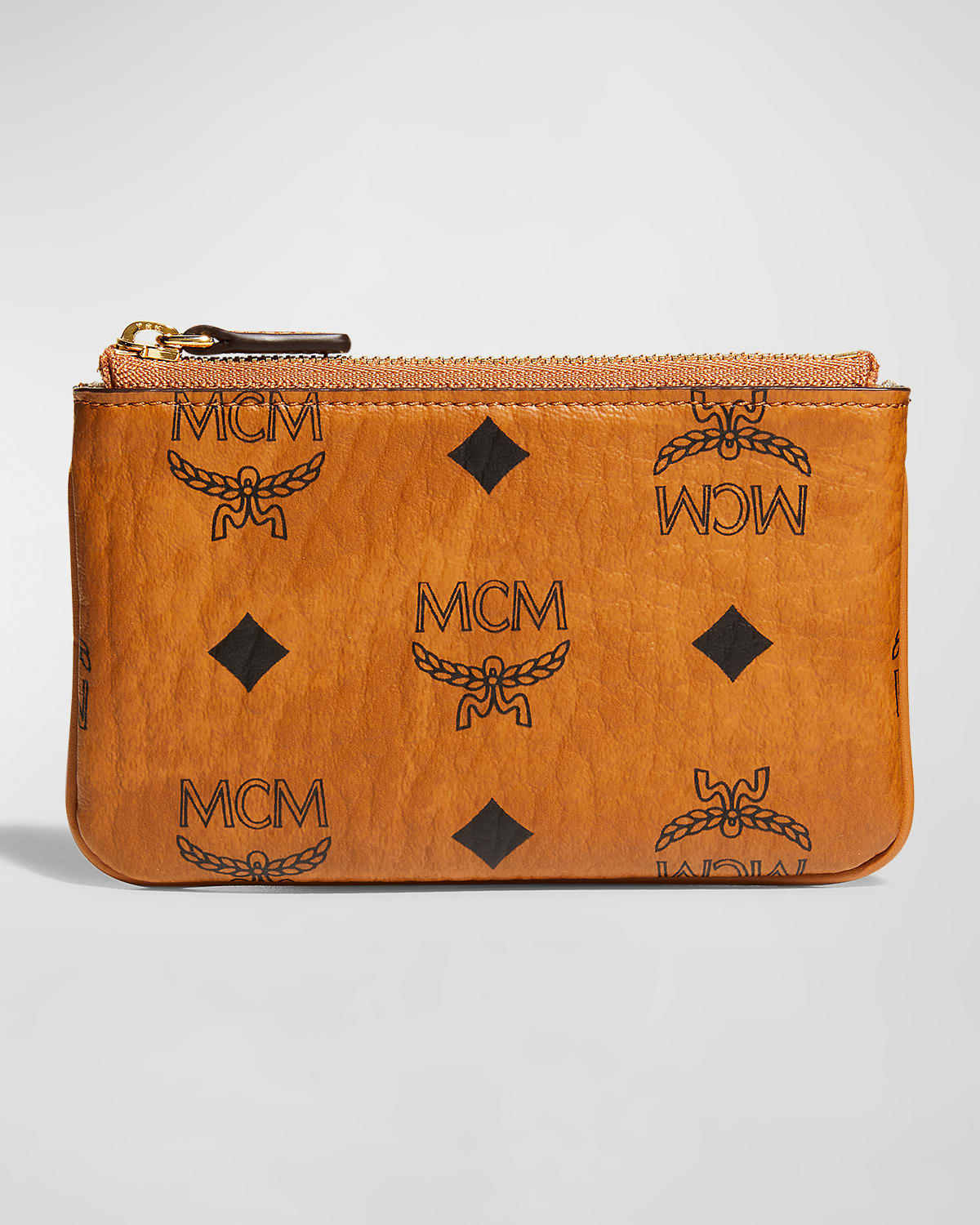 MCM Original Visetos Monogram Flap Wallet Neiman Marcus