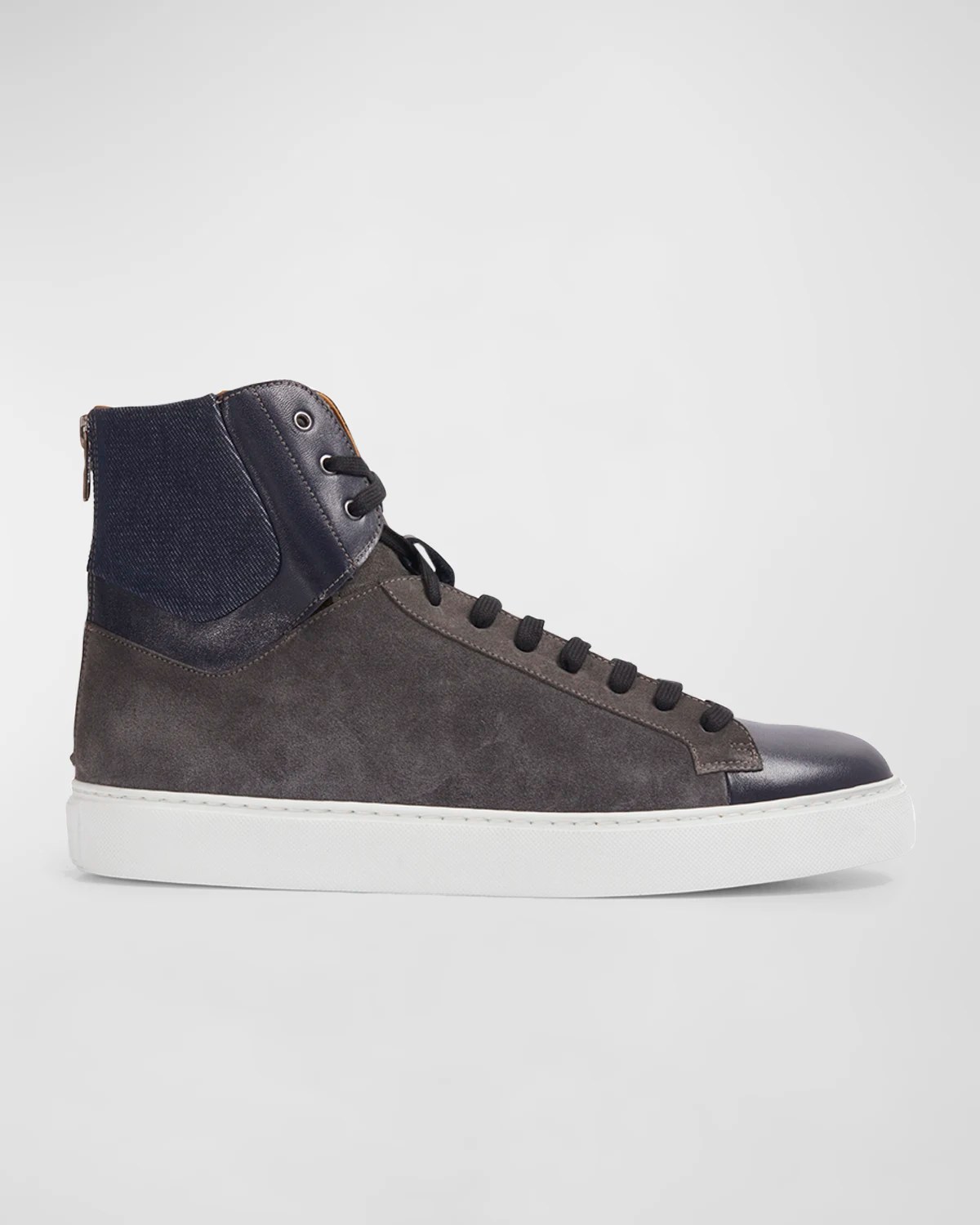 Santoni Men's Gloria HighTop Leather Zip Sneakers Neiman Marcus