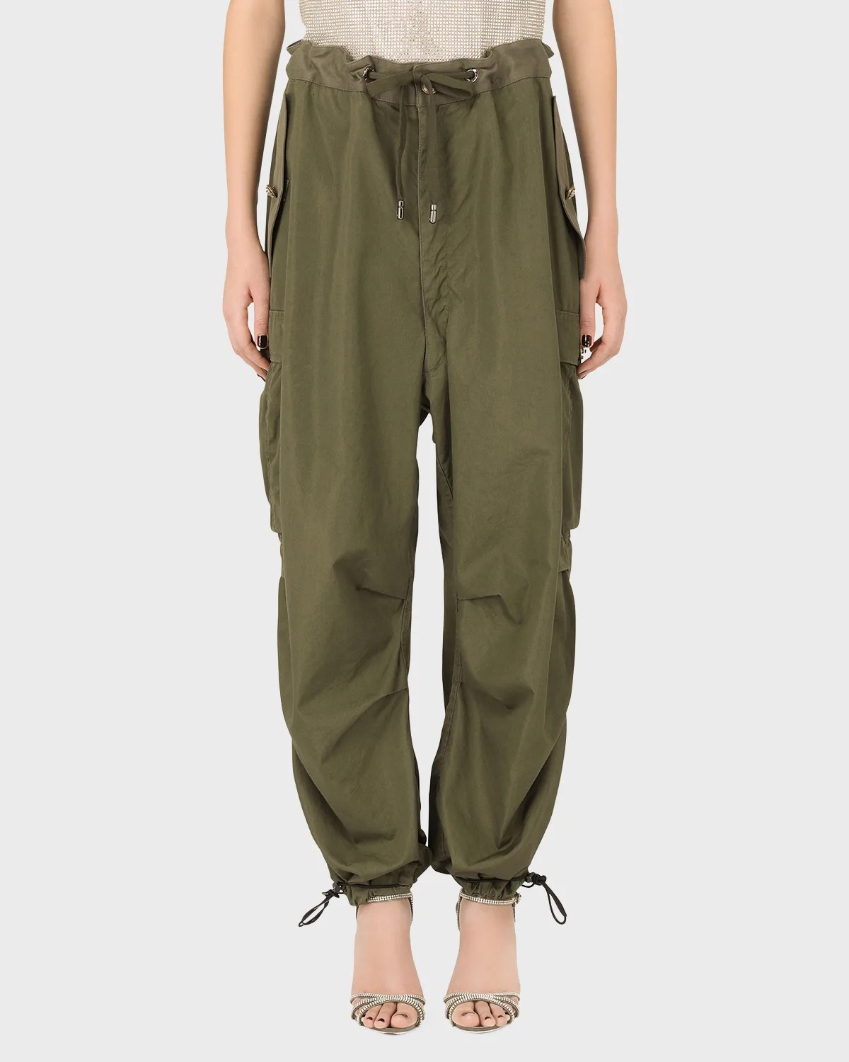 NOUVELLE SILK95FIVE Jordan Cropped Silk Cargo Pants Neiman Marcus