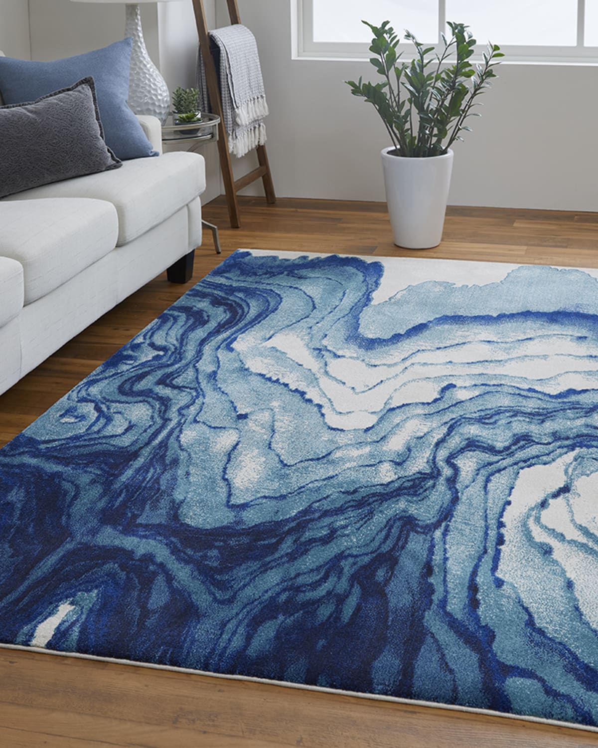 Weave & Wander Omari Contemporary Watercolor Rug, 5' x 8' Neiman Marcus