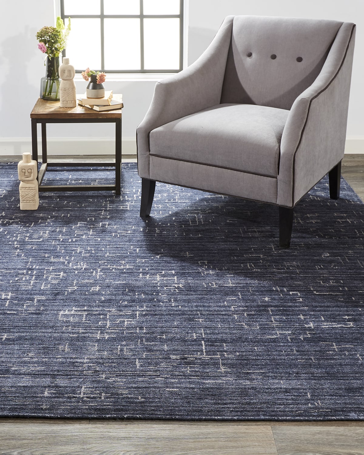 Weave & Wander Miska Modern Abstract Minimalist Rug, 2' x 3' Neiman