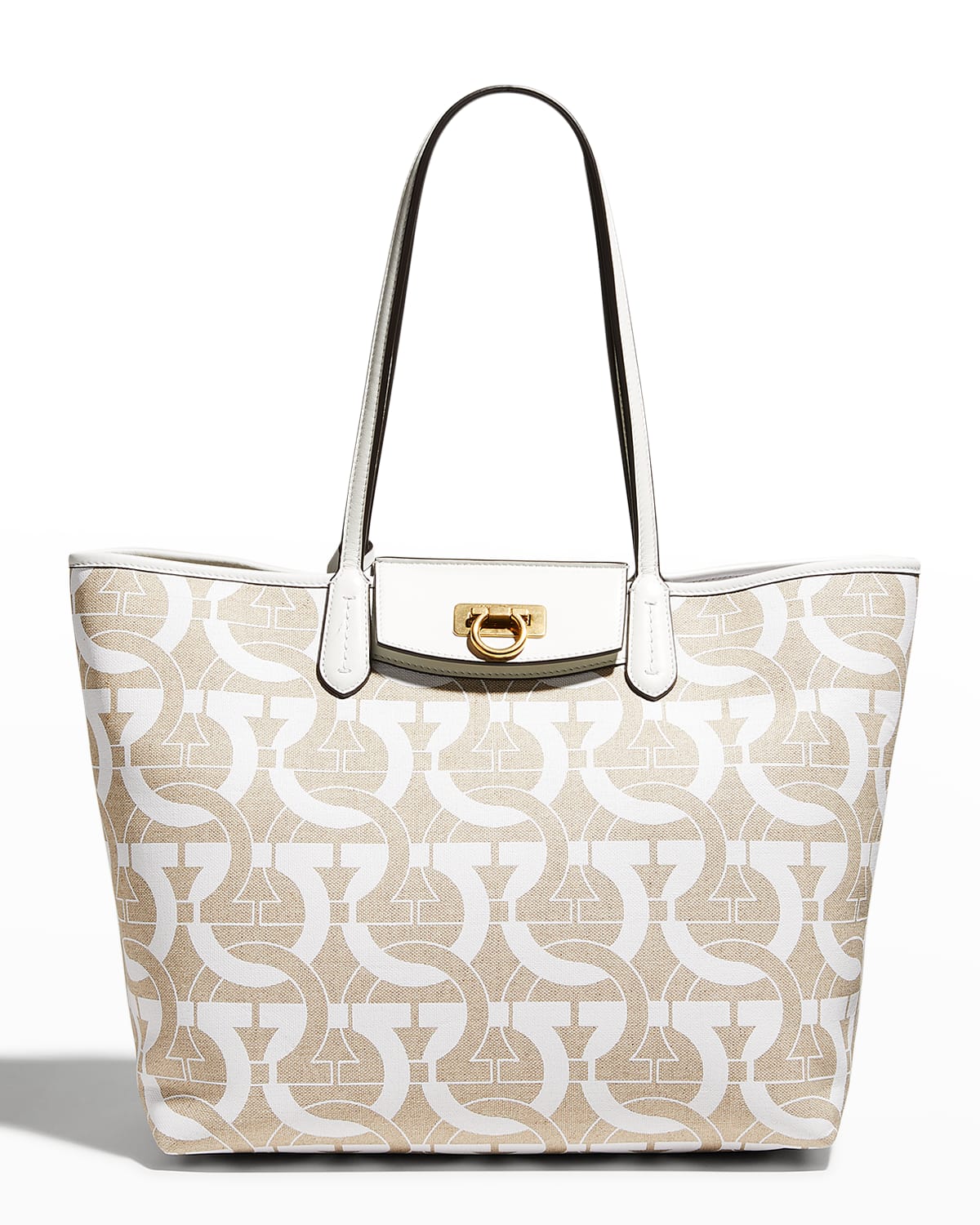 Ferragamo Travel Gancini Canvas Tote Bag Neiman Marcus