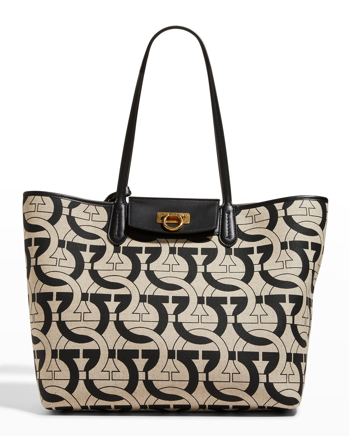 Ferragamo Gancini Travel Leather Tote Bag Neiman Marcus