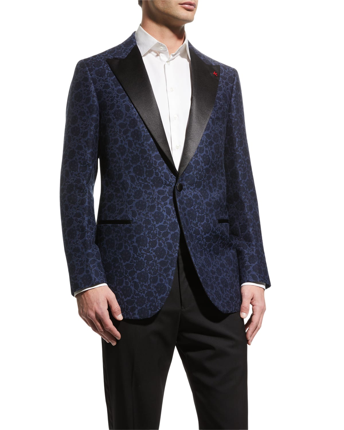 Isaia Men's Floral SilkCashmere DoubleBreasted Dinner Jacket Neiman