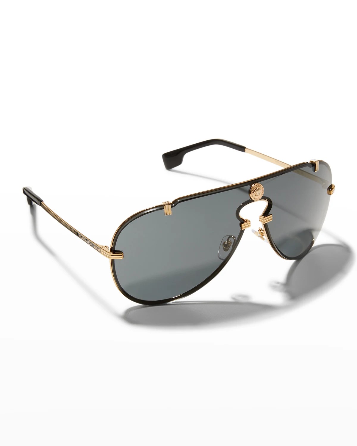 Versace Medusa Metal Aviator Sunglasses Neiman Marcus