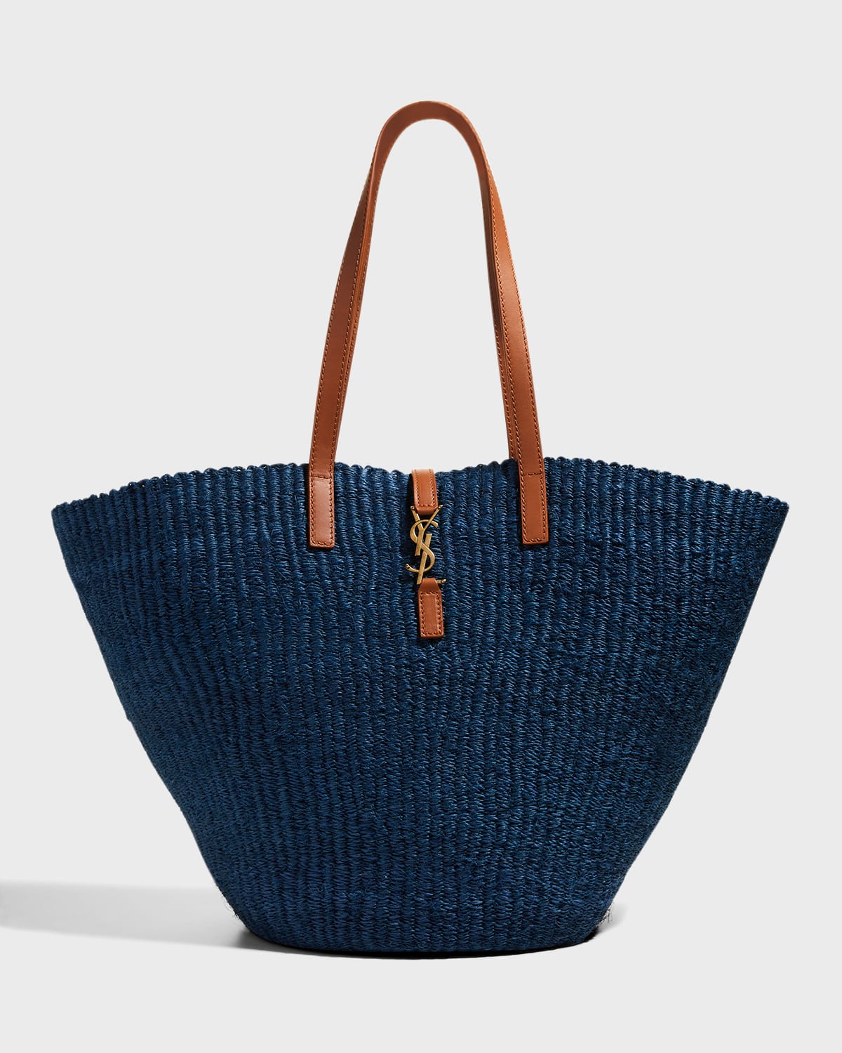 Saint Laurent YSL Small Basket Raffia Tote Bag Neiman Marcus